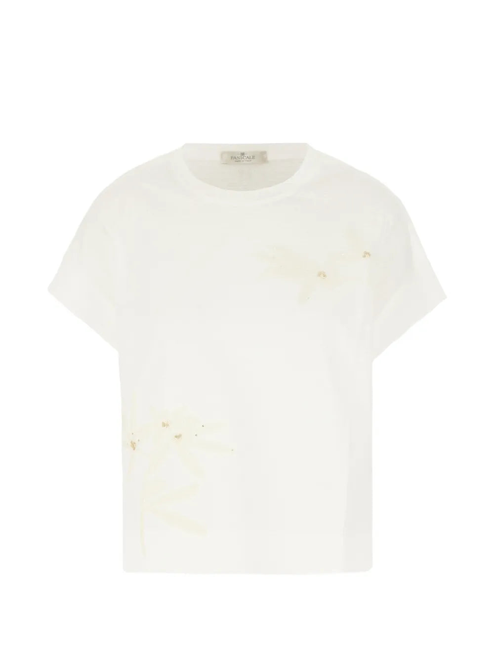 sequin-embellished embroidered T-shirt