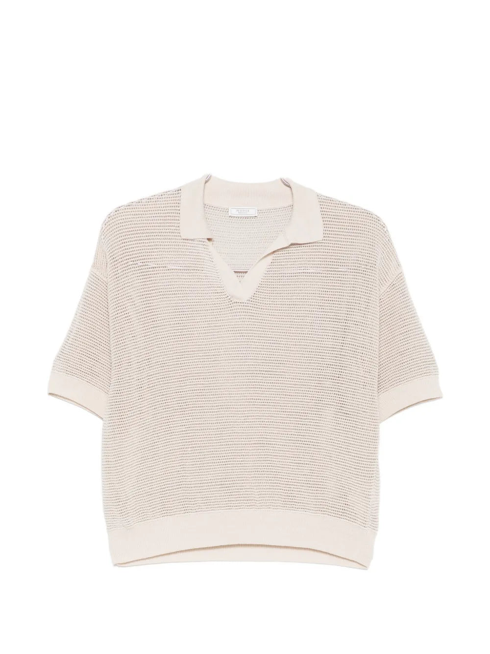 open-knit short-sleeve T-shirt