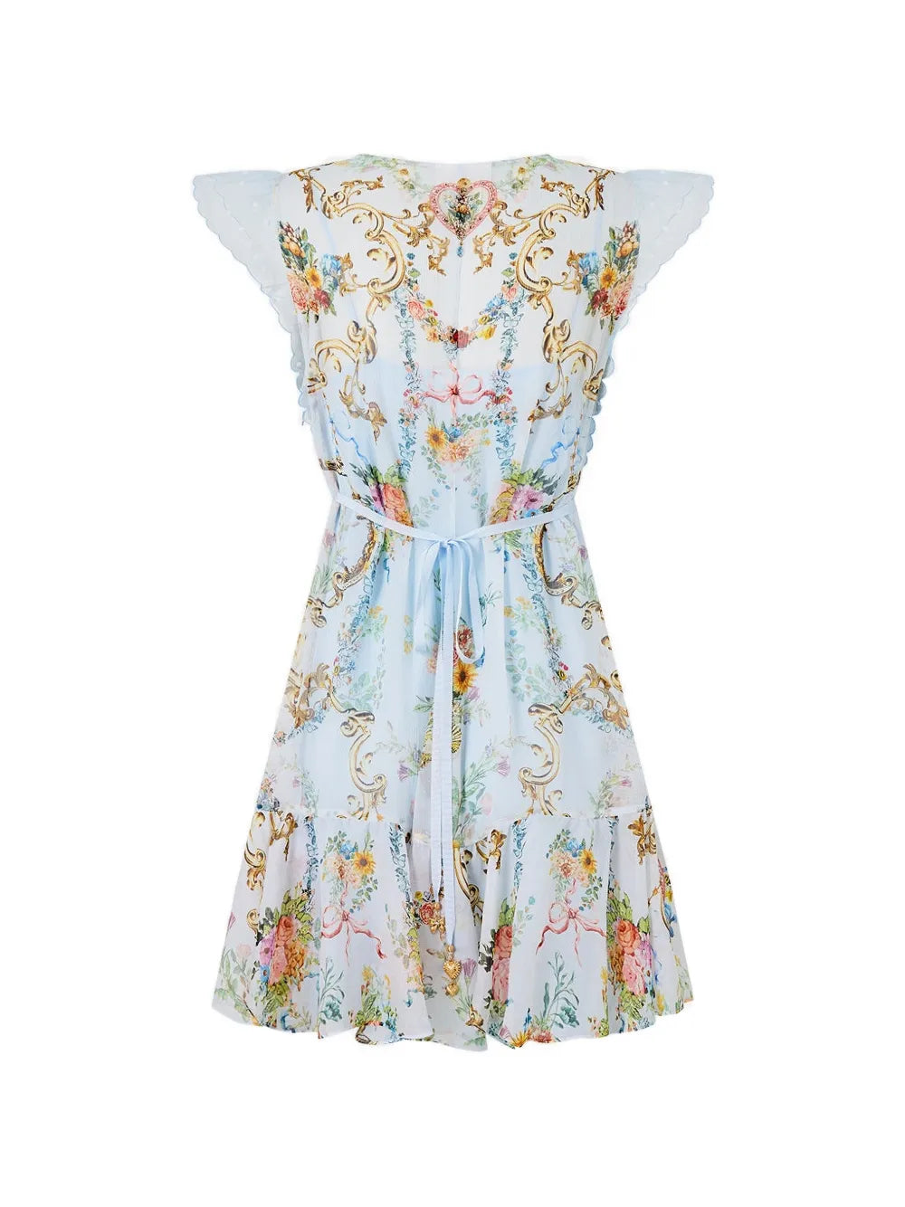 ruffled-sleeve mini dress