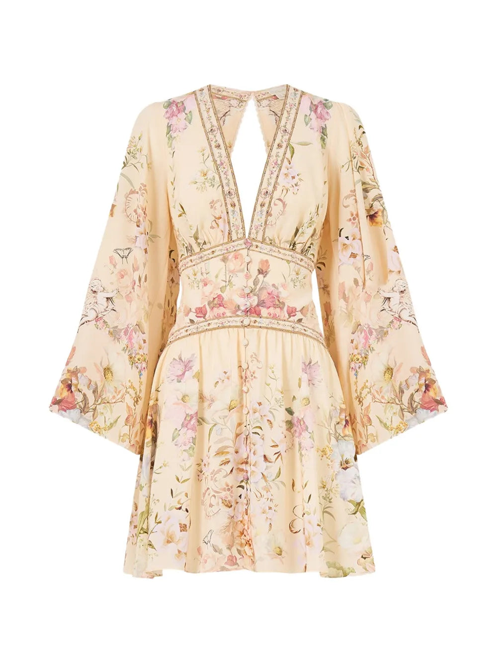 floral-print mini dress
