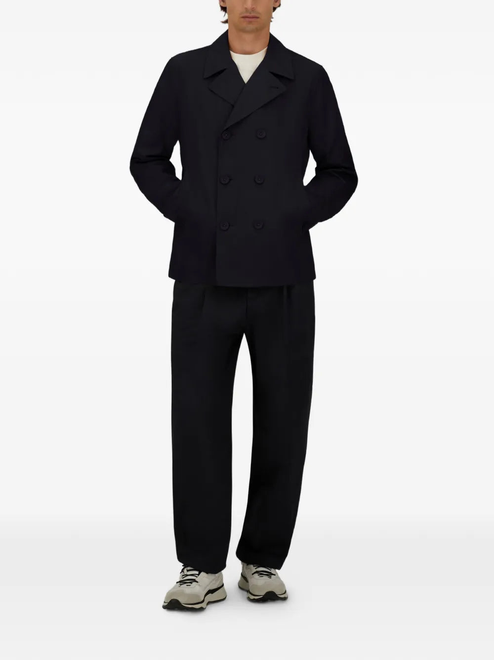 double-breasted peacoat