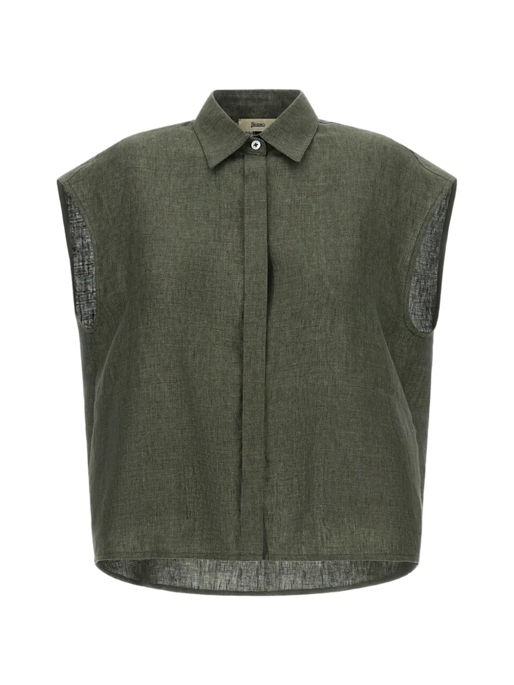 concealed-fastening sleeveless shirt