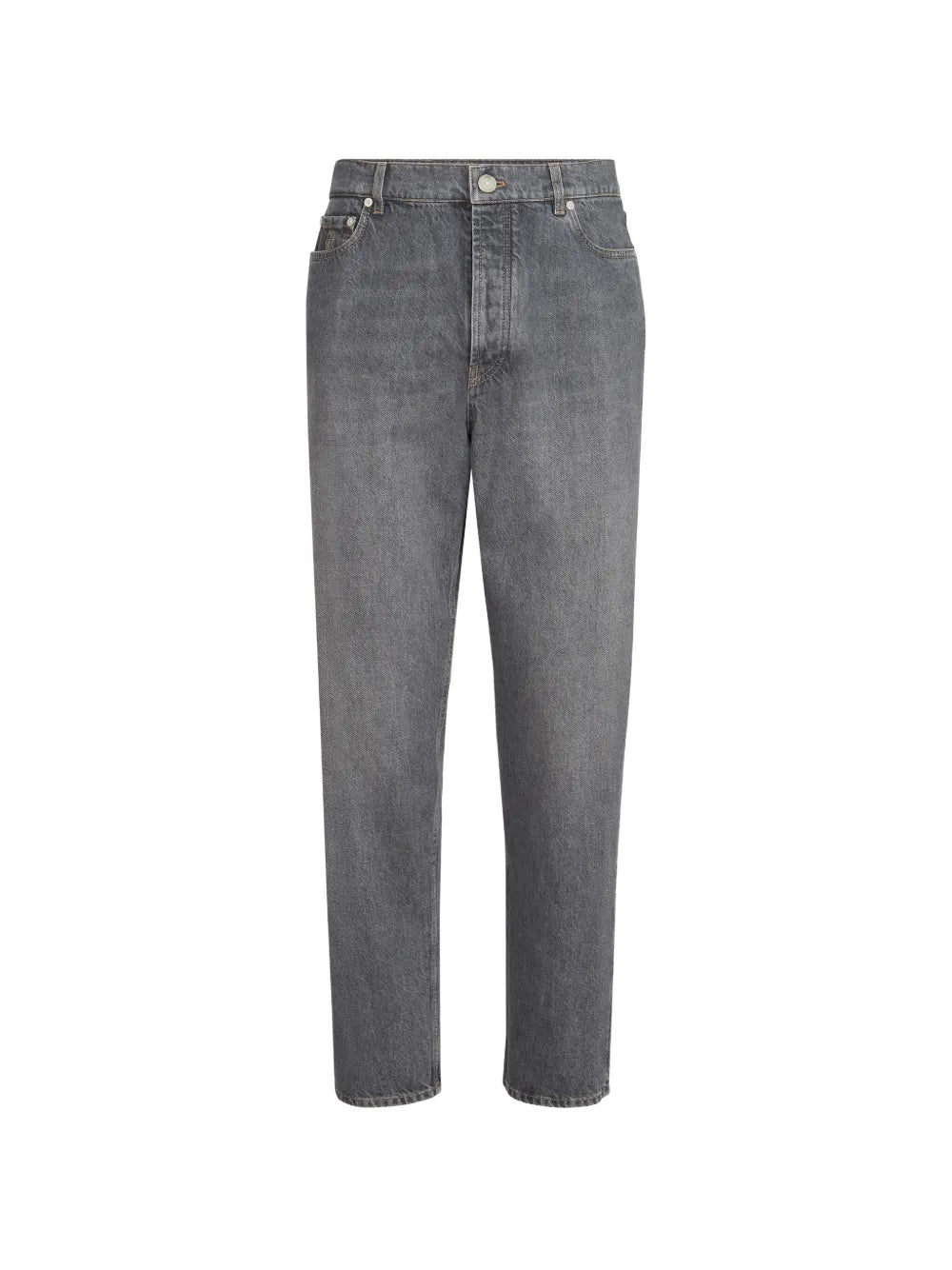 greyscale denim iconic fit five-pocket trousers