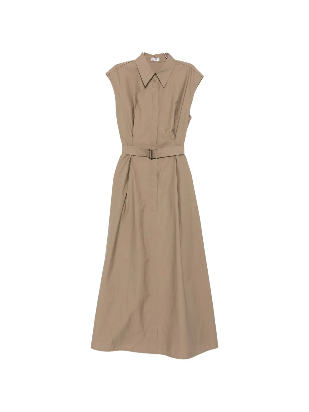 belted sleeveless midi dress