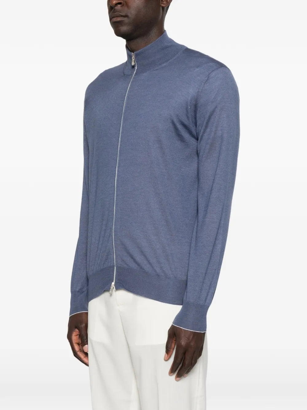 long-sleeve zip-fastening cardigan