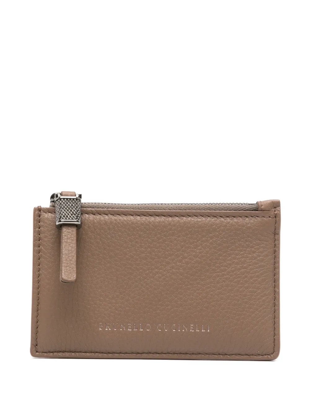 Monili-embellished leather card holder