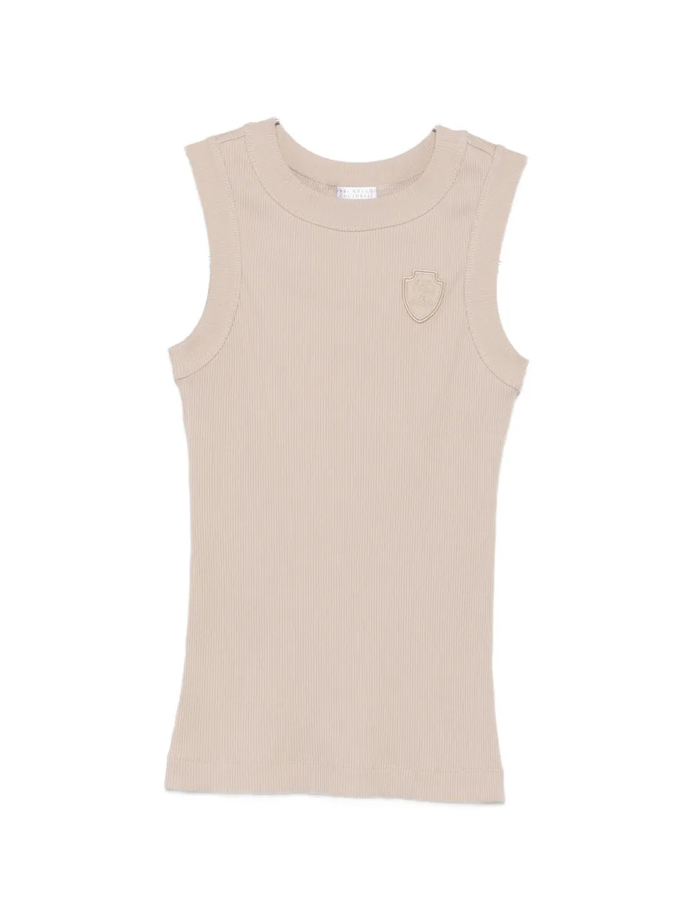 ribbed-knit logo-patch top