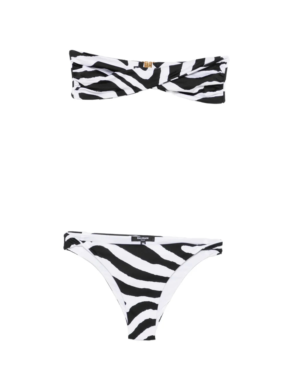 zebra-print bandeau bikini