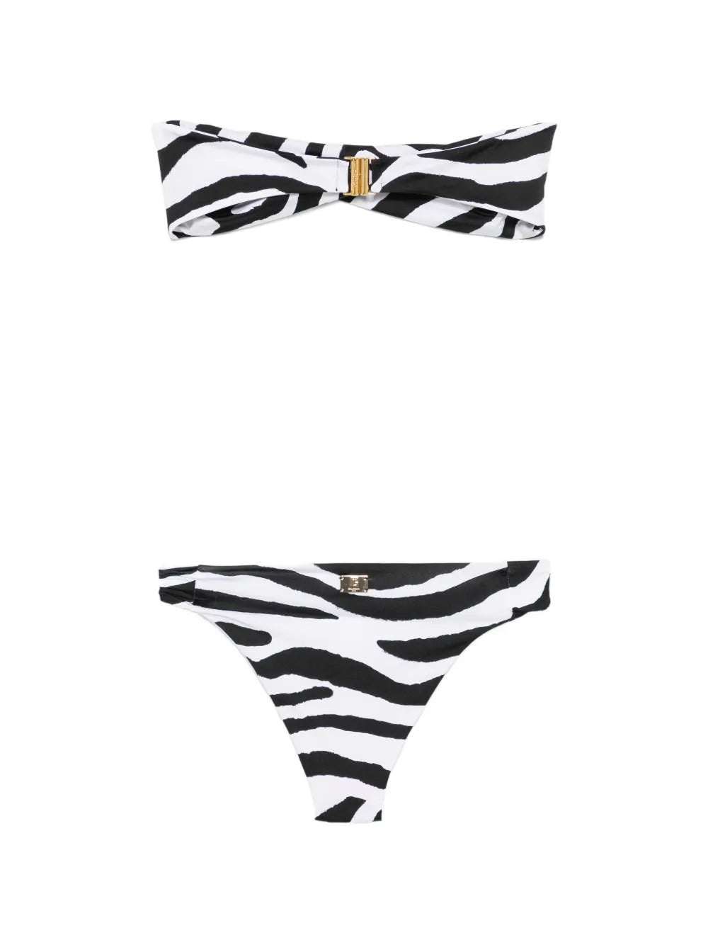 zebra-print bandeau bikini