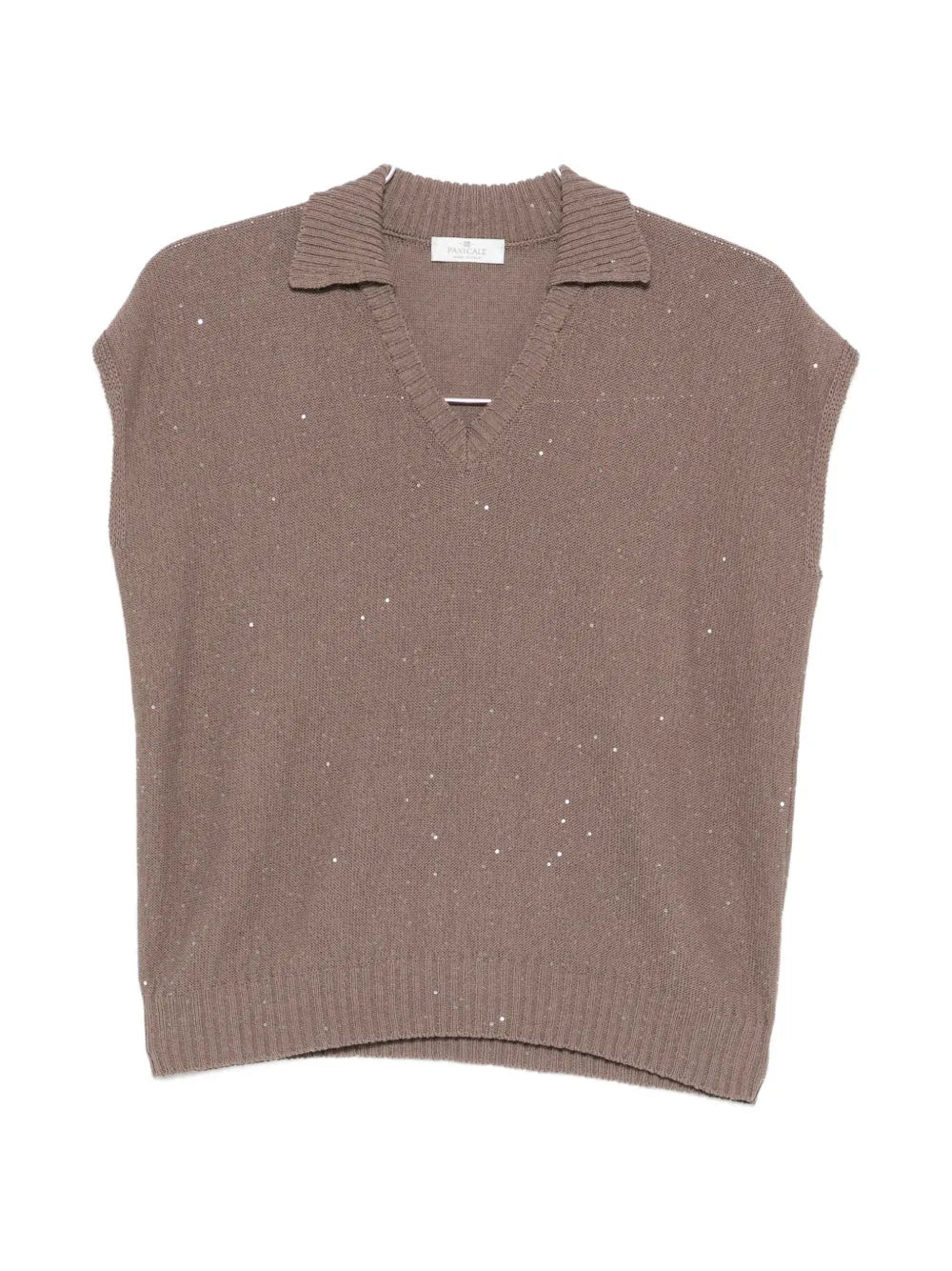 sequin-embellished V-neck top
