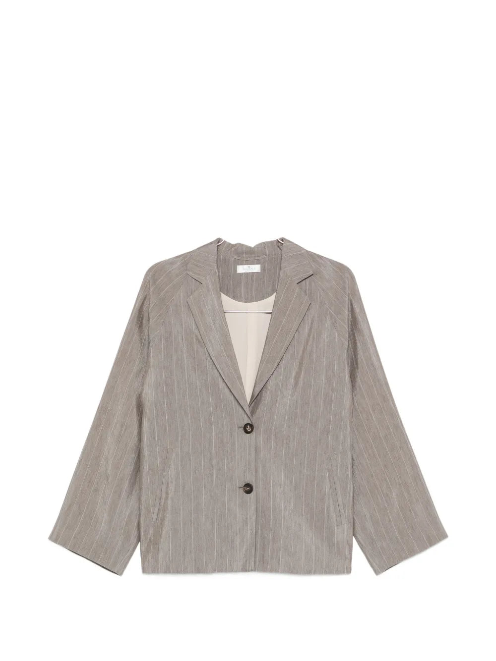 pinstripe-pattern notched-lapels jacket
