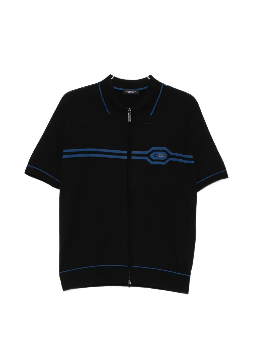 zip-fastening short-sleeve cardigan