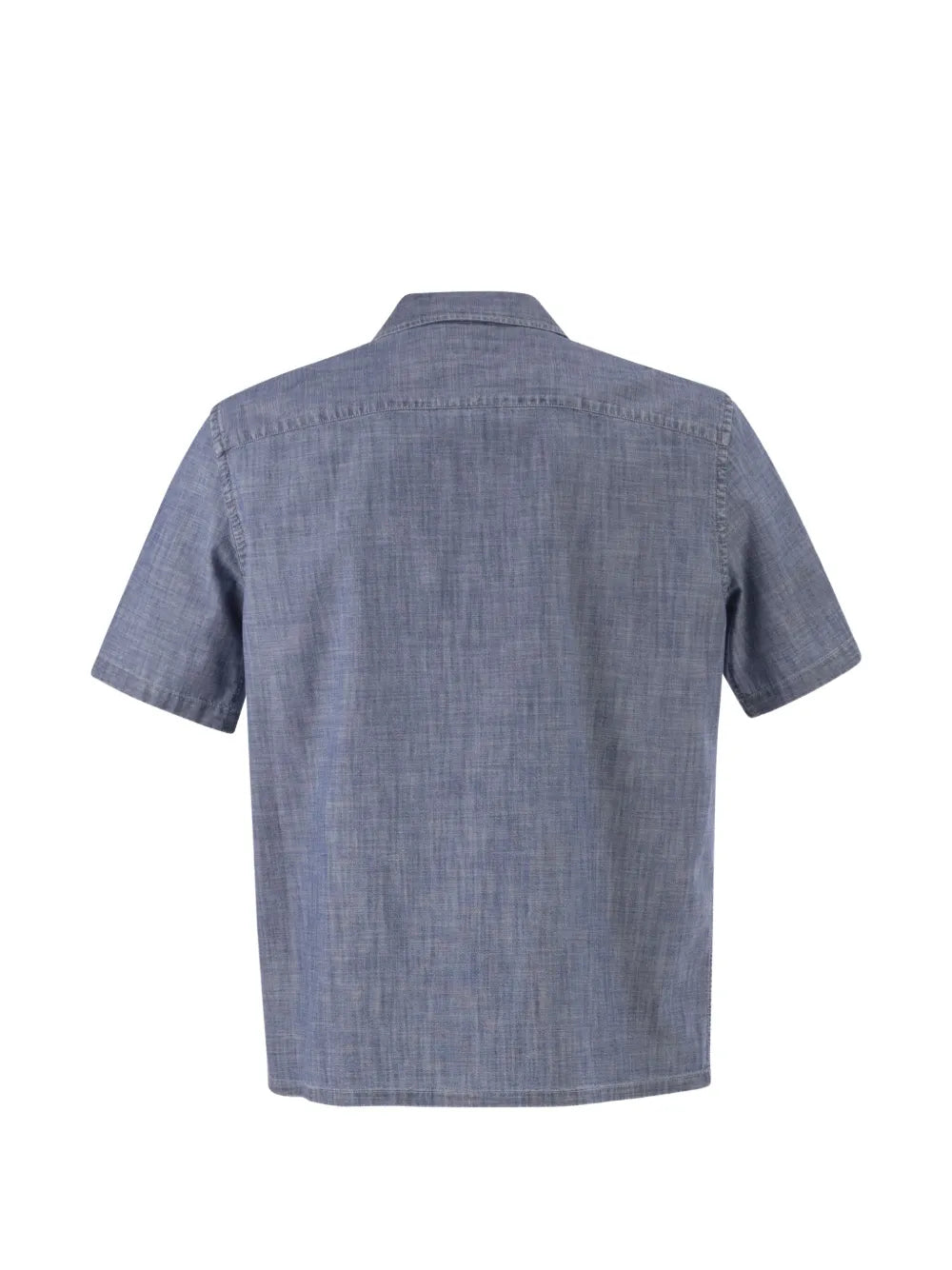 chambray-effect short-sleeves shirt
