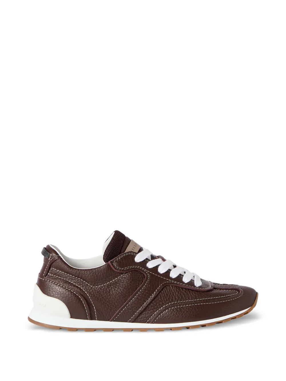 grained soft leather runners with shiny loops
