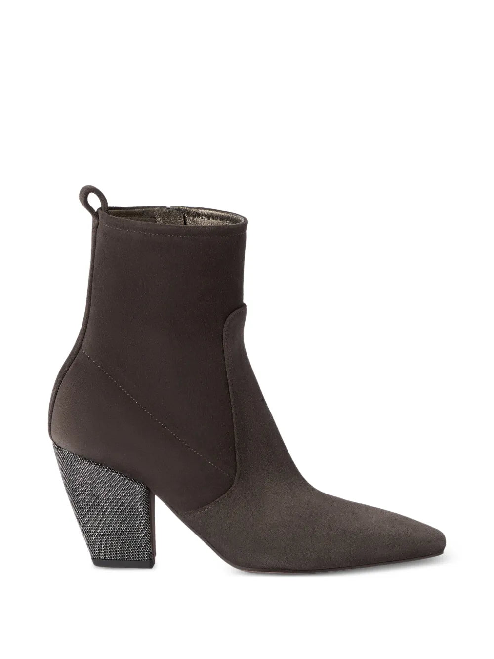 suede ankle boots with precious heel
