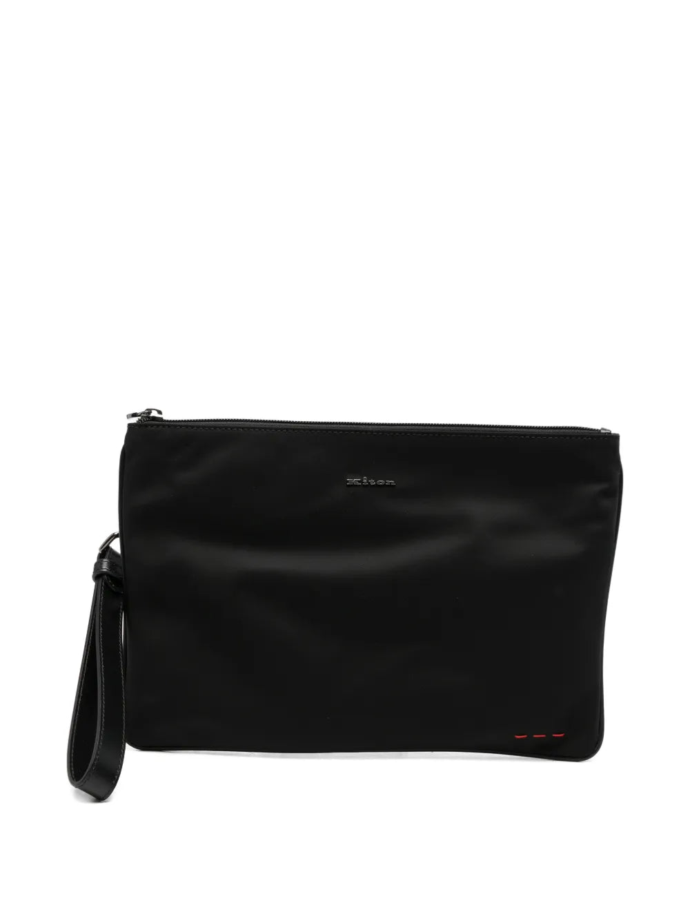 logo-plaque zip-top pouch bag