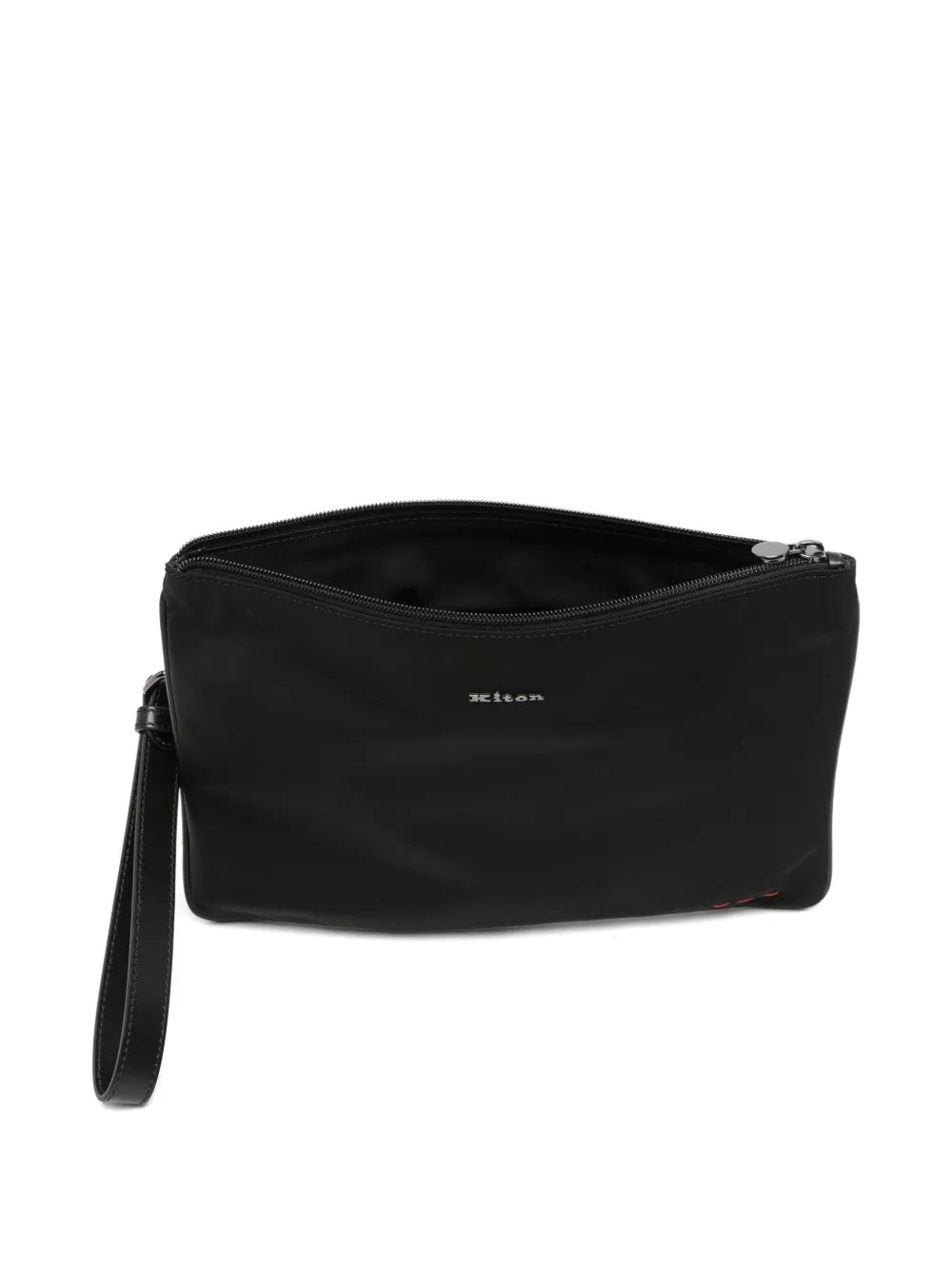 bolso con cremallera superior con placa del logo
