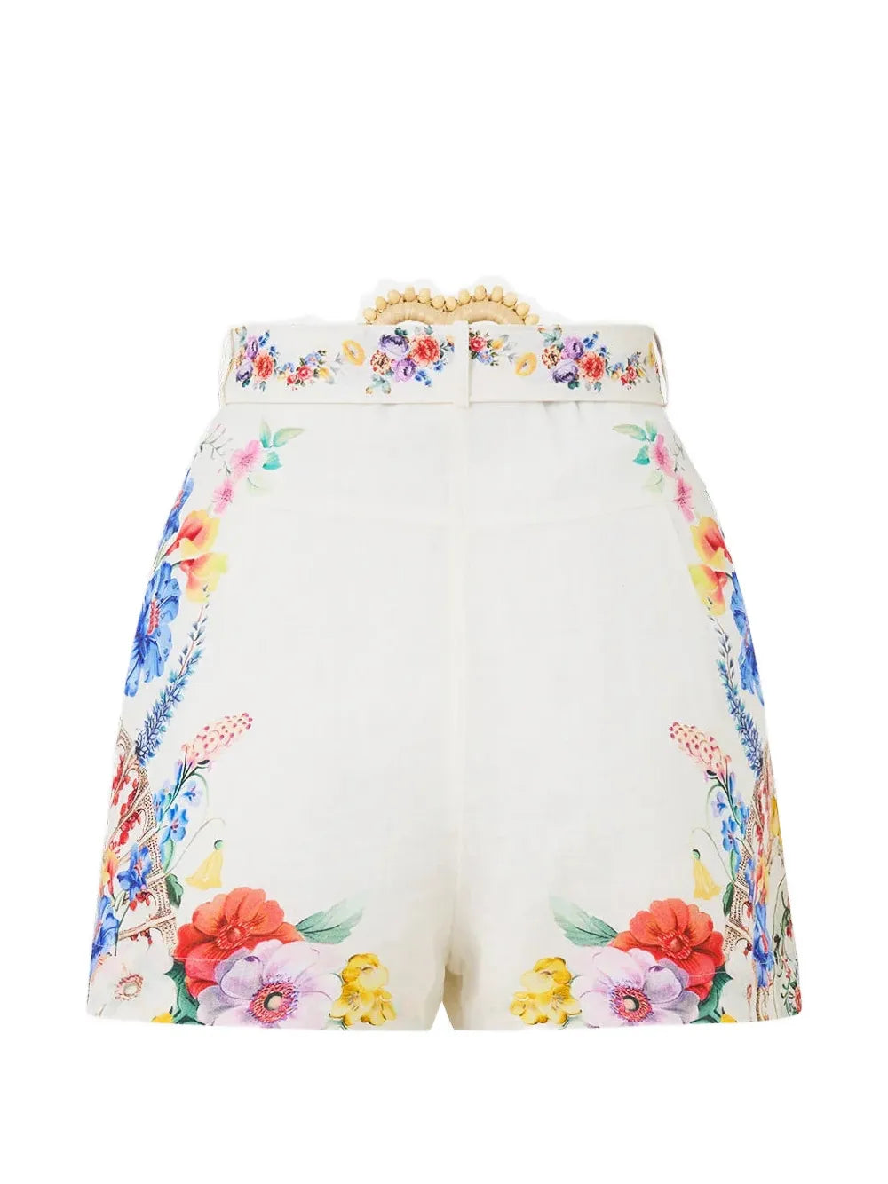 floral-print belted shorts
