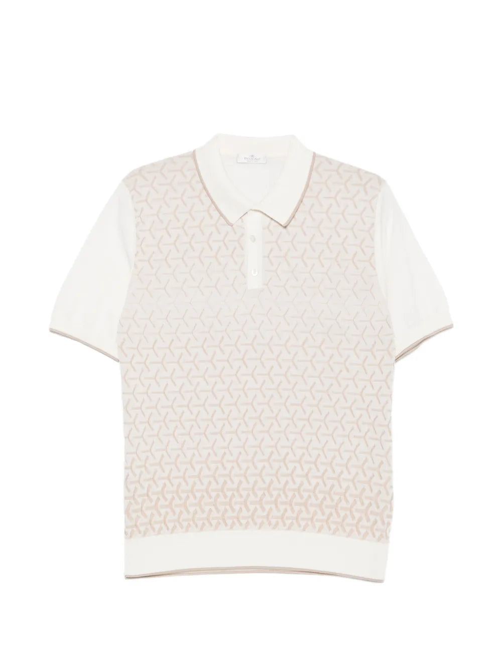 geometric-pattern polo shirt