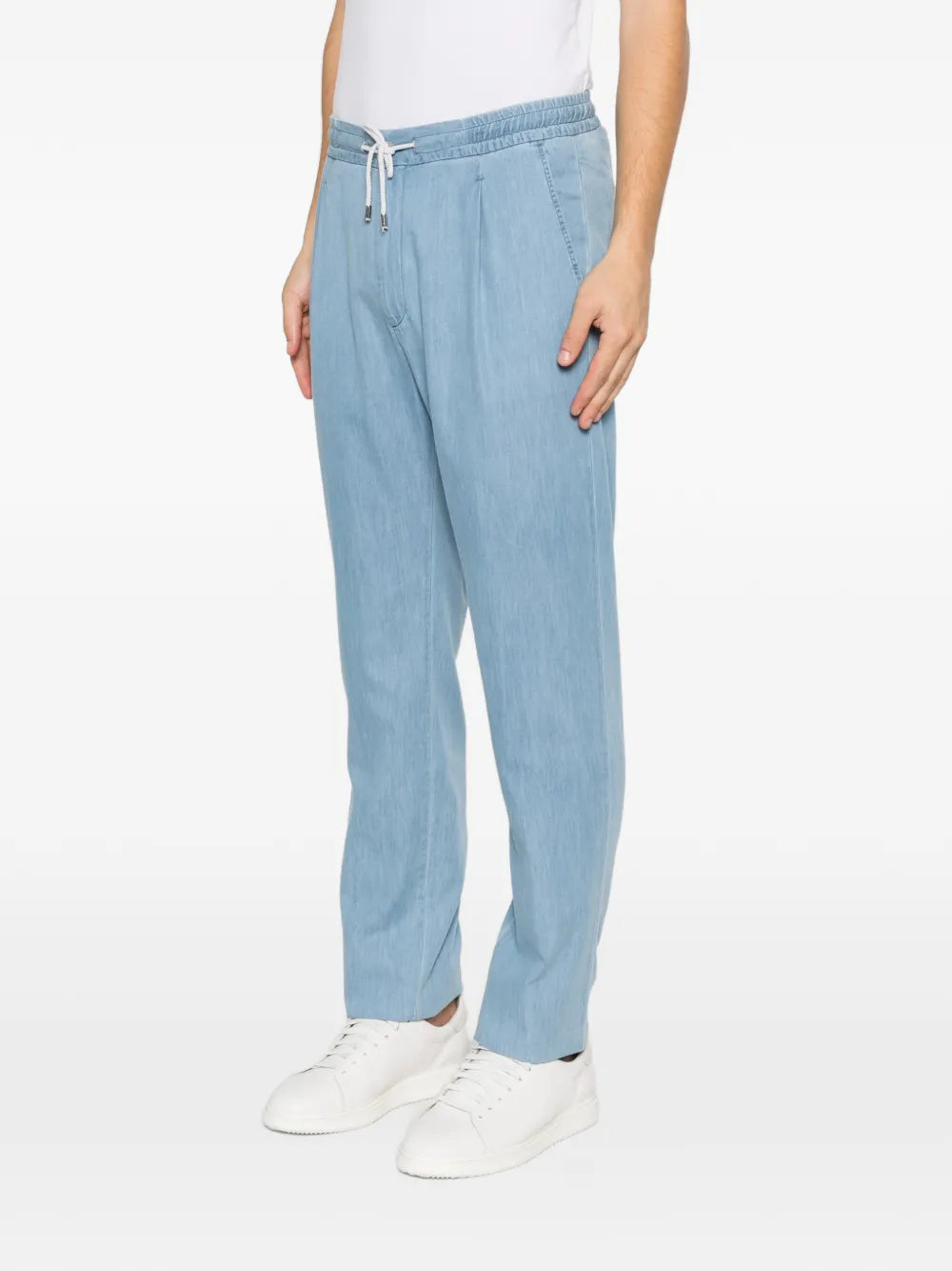 drawstring-waist pleated trousers