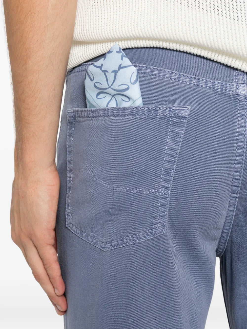 logo-patch straight-leg trousers