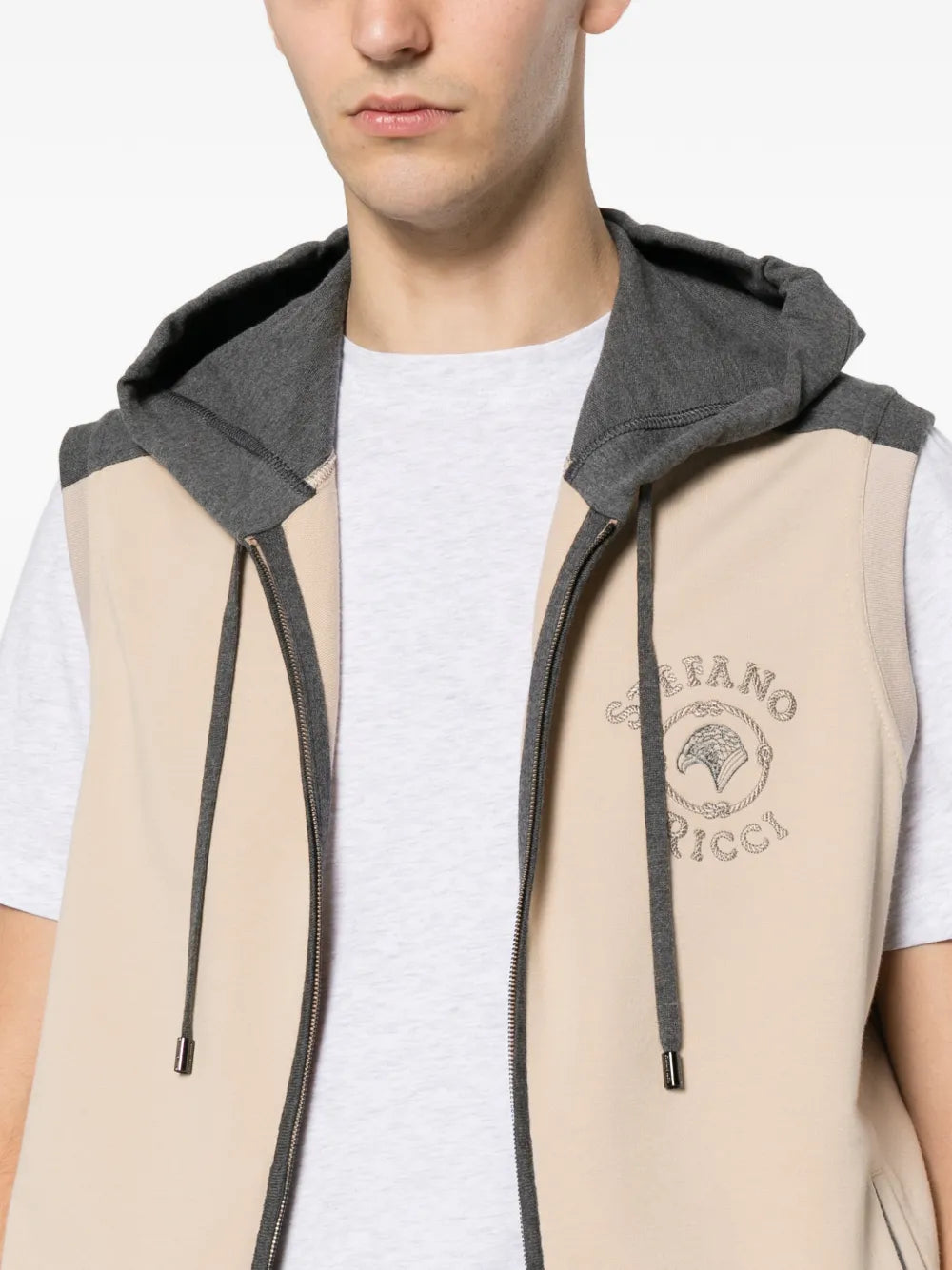 logo-embroidered zip-up hoodie