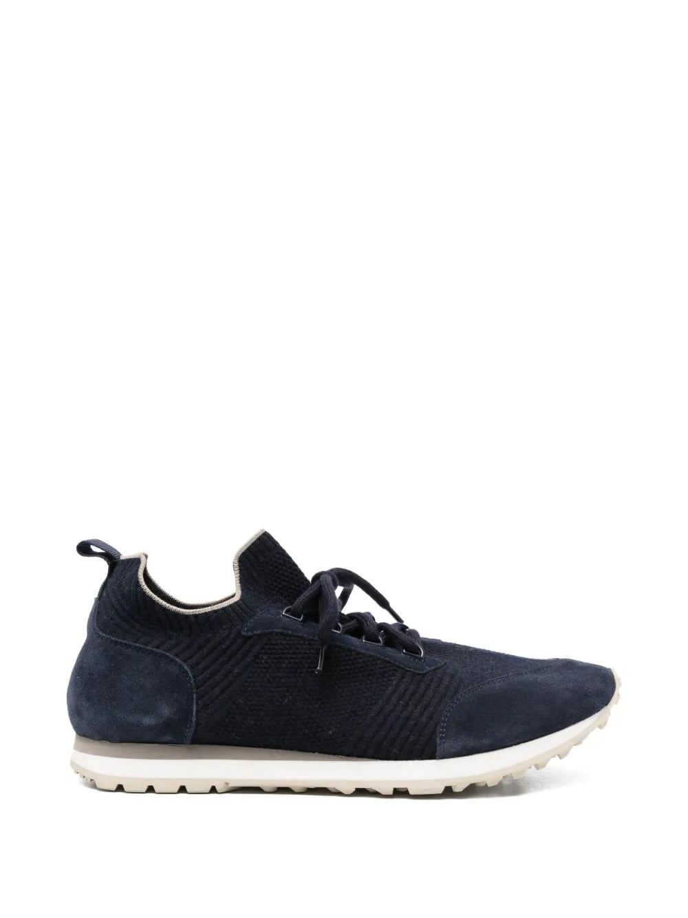 suede-panelled lace-up sneakers