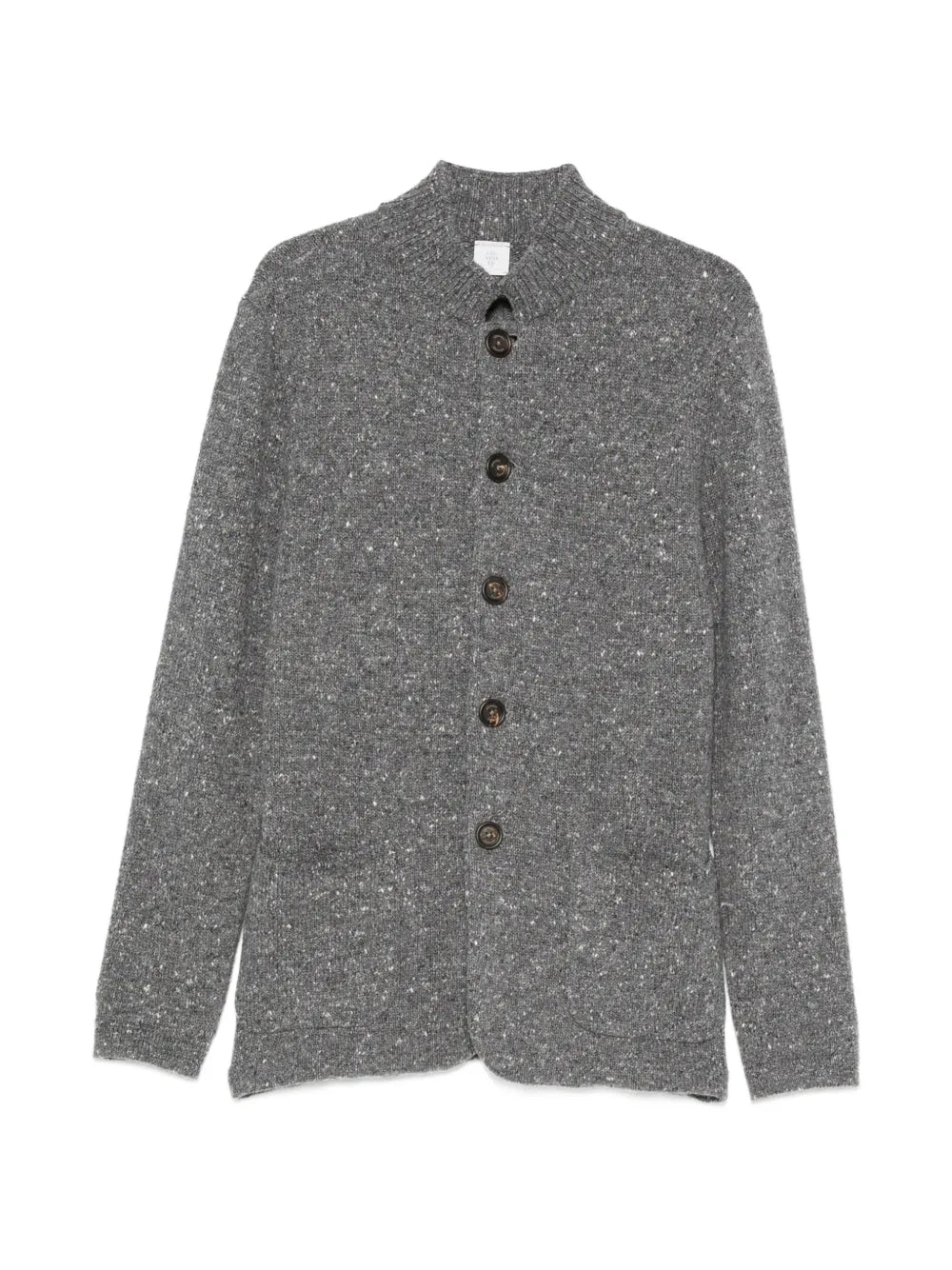 flecked-knit button-up cardigan