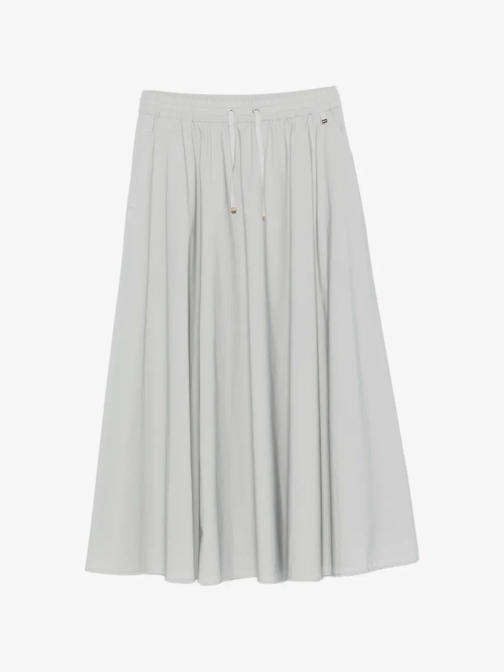 drawstring flared midi skirt
