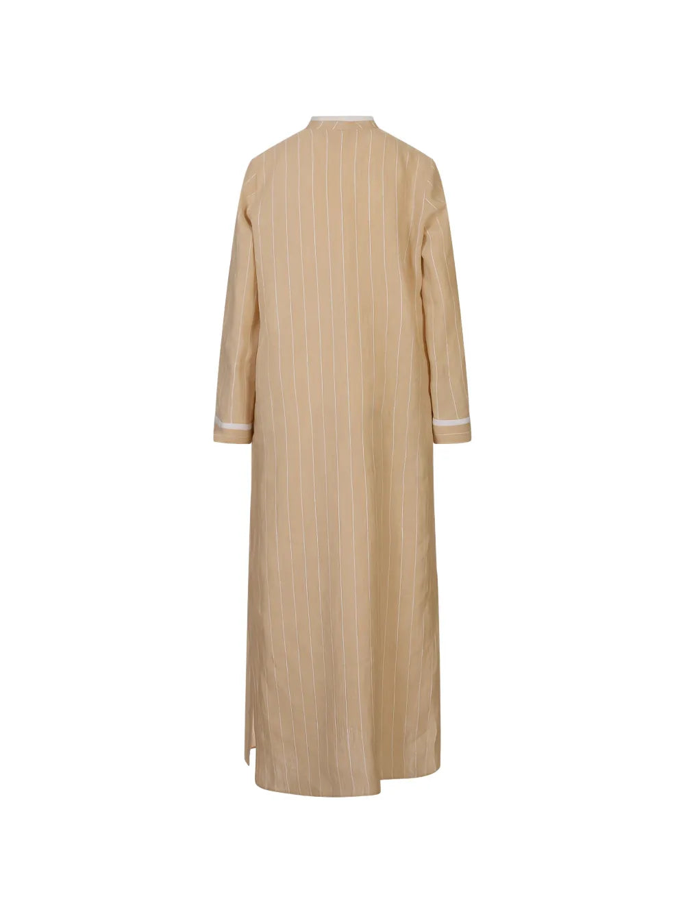 pinstriped long-sleeve dress