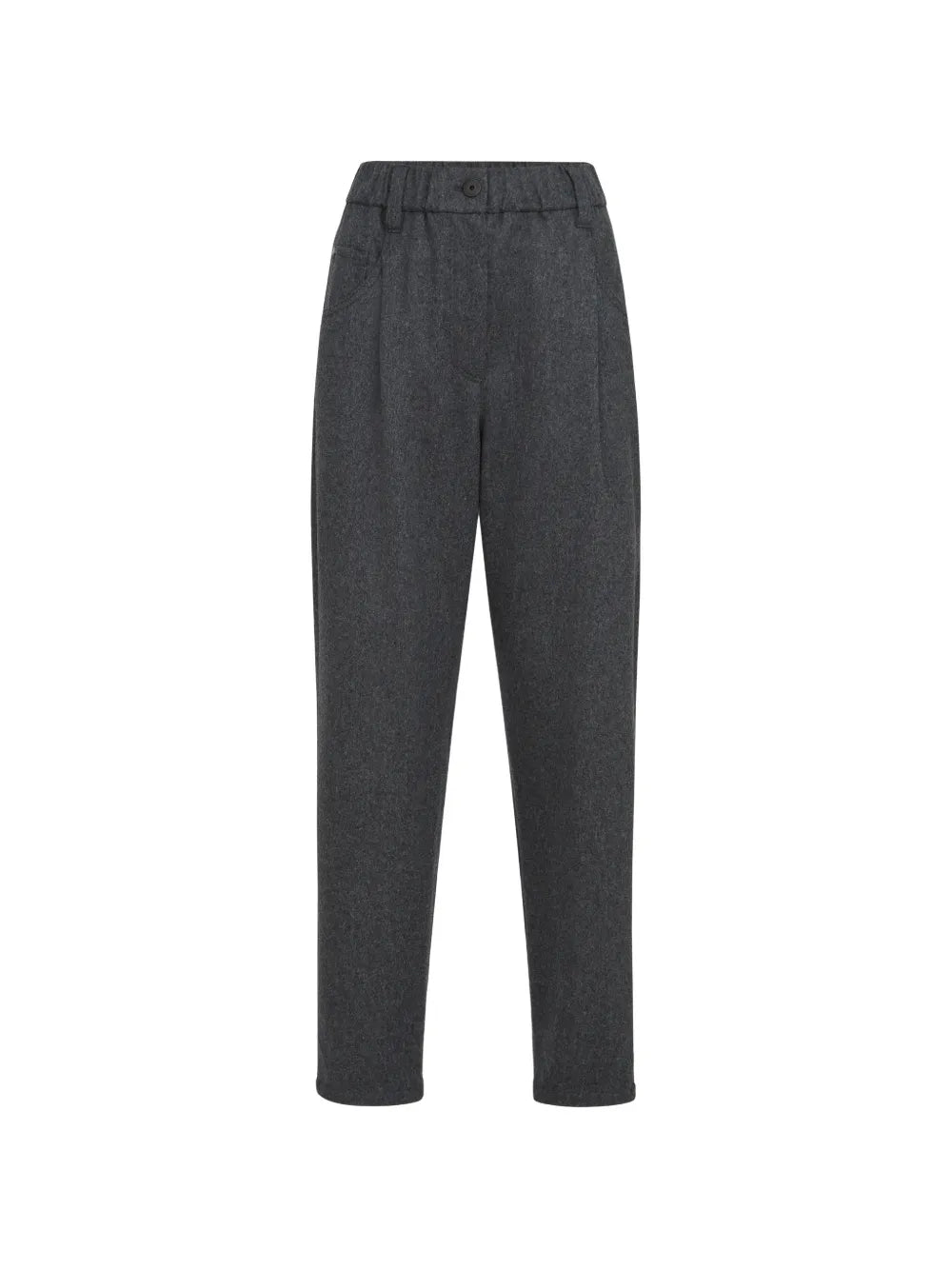 wool-flannel baggy trousers with monili
