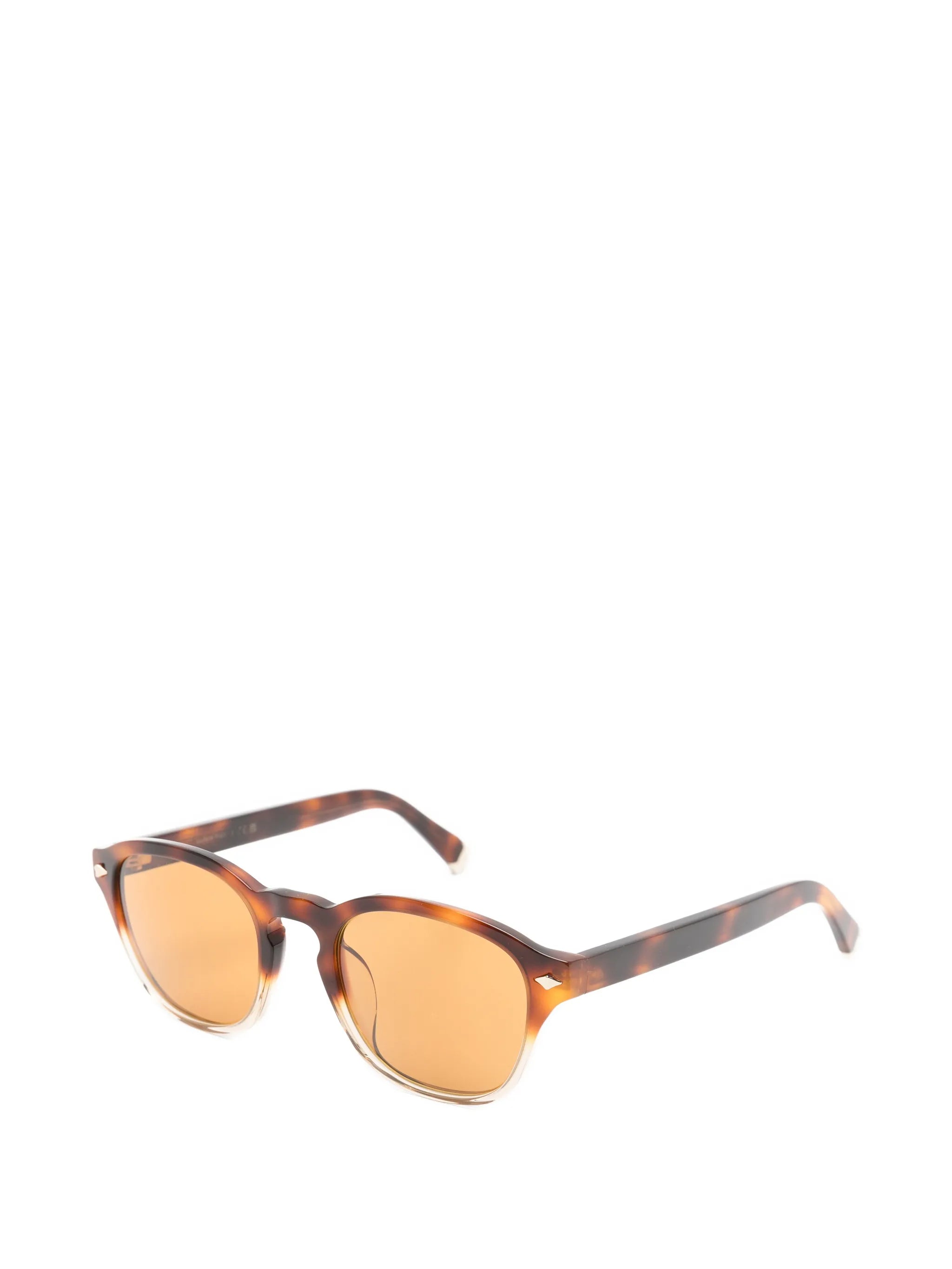 tortoiseshell-effect round-frame sunglasses