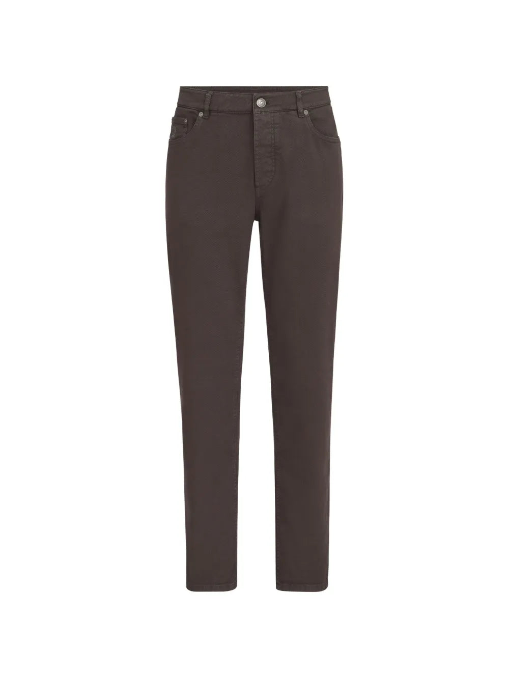 garment-dyed comfort lightweight-denim traditional-fit five-pocket trousers