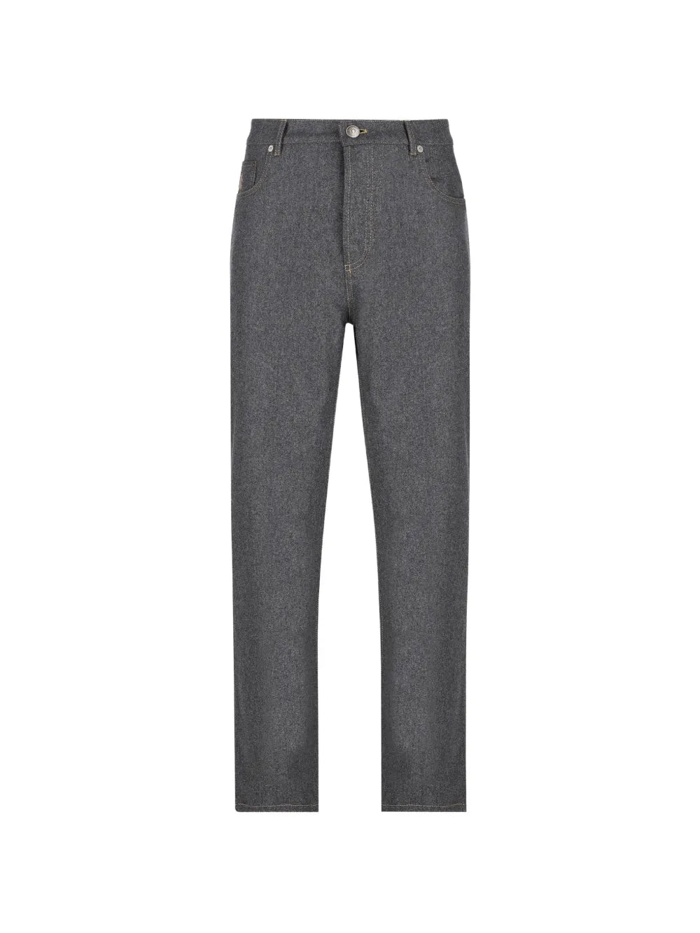embroidered-logo straight-leg trousers