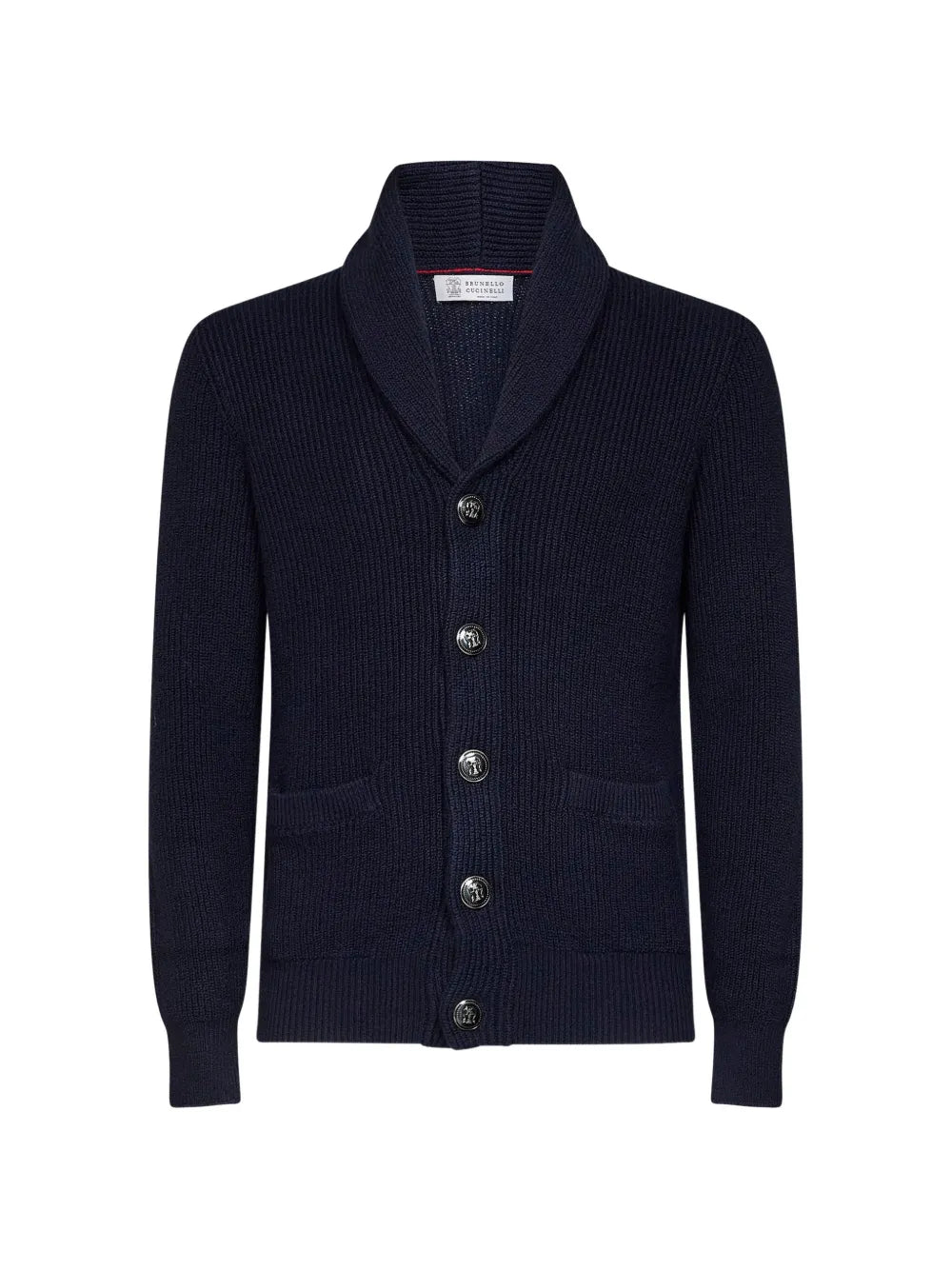 Solomeo crest shawl-collar cardigan