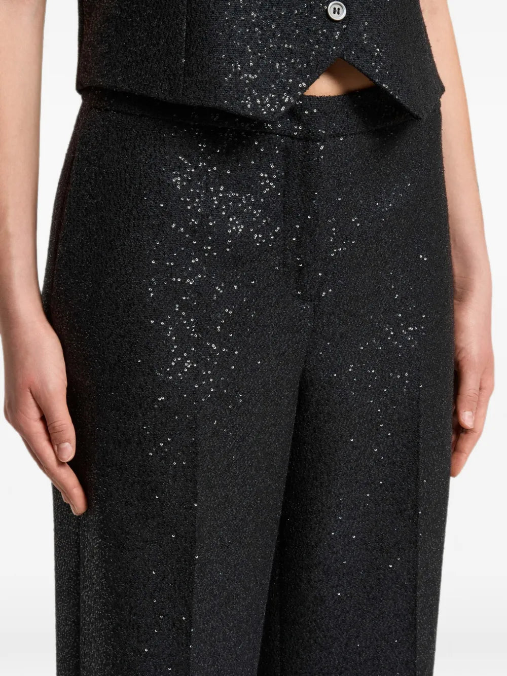 sequin-embellished trousers