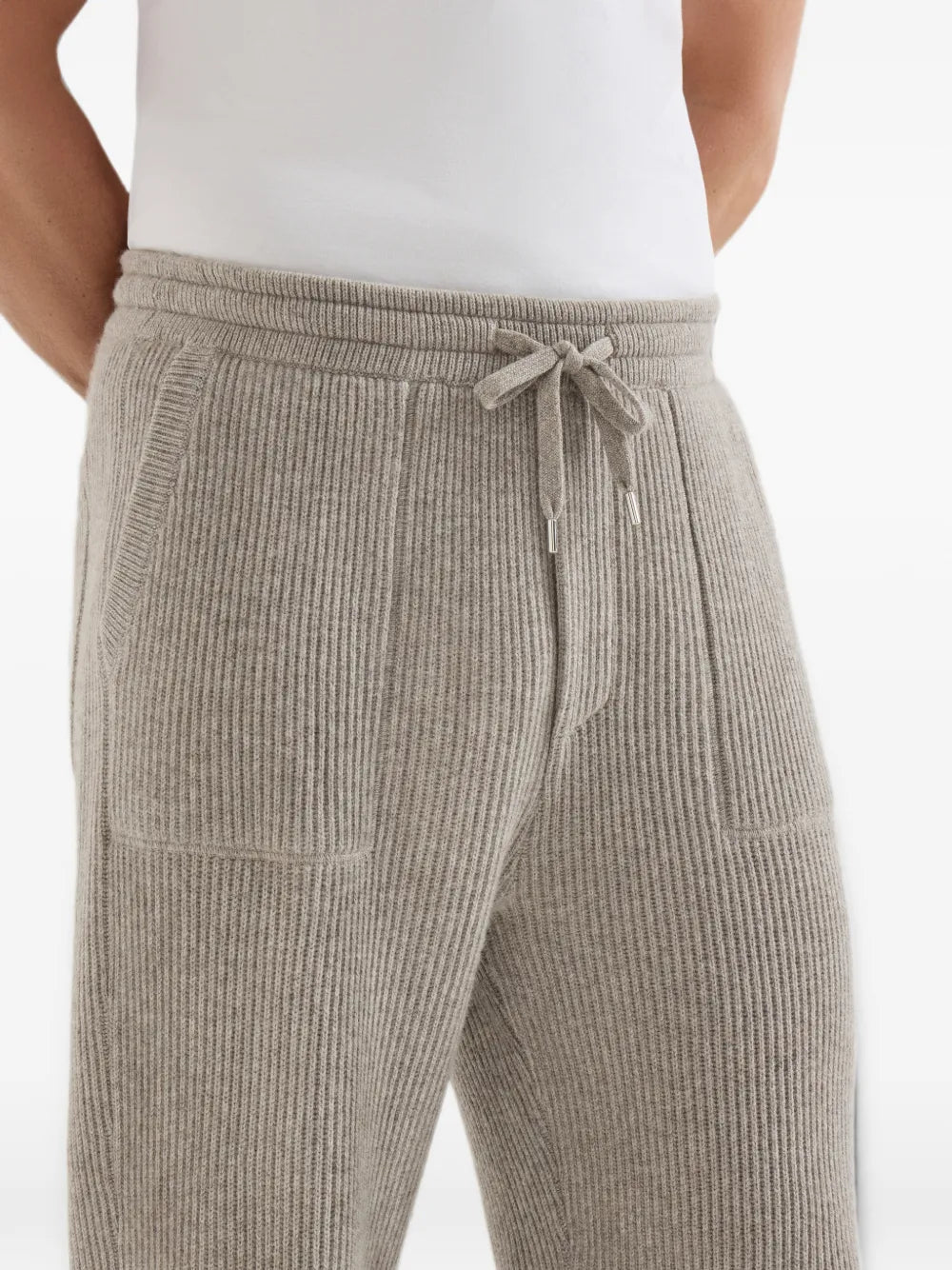 Cashmere English rib knit joggers
