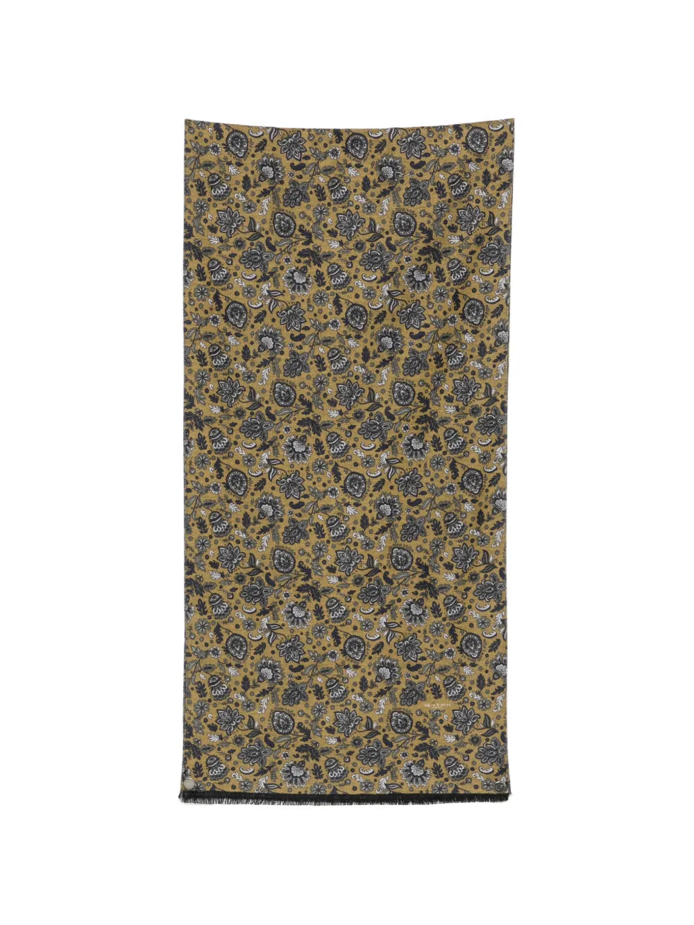 floral-print frayed-edge scarf