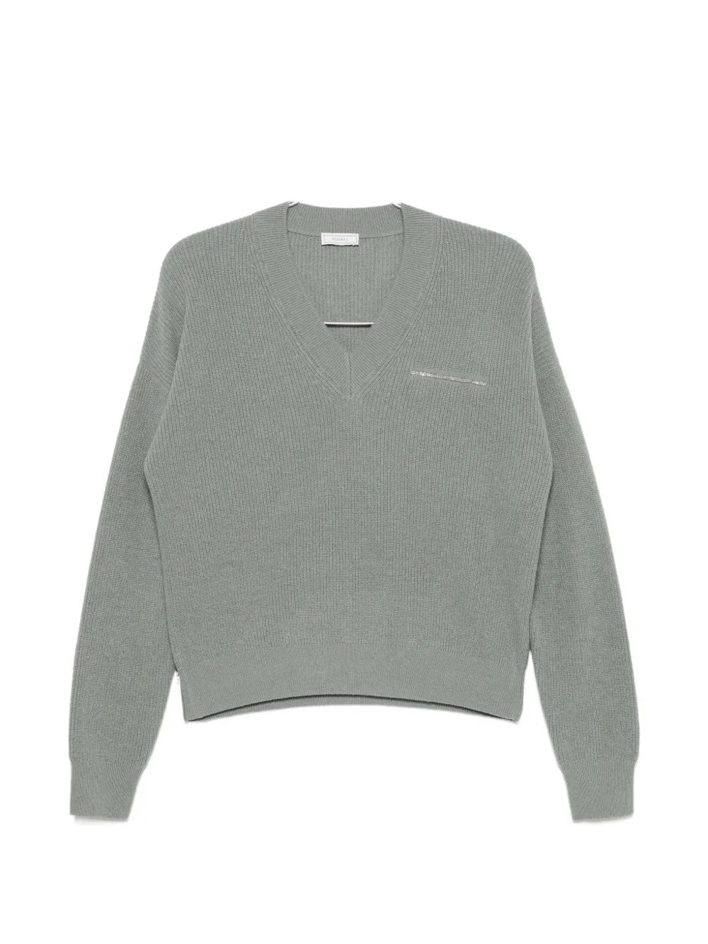 ribbed V-neck sweater