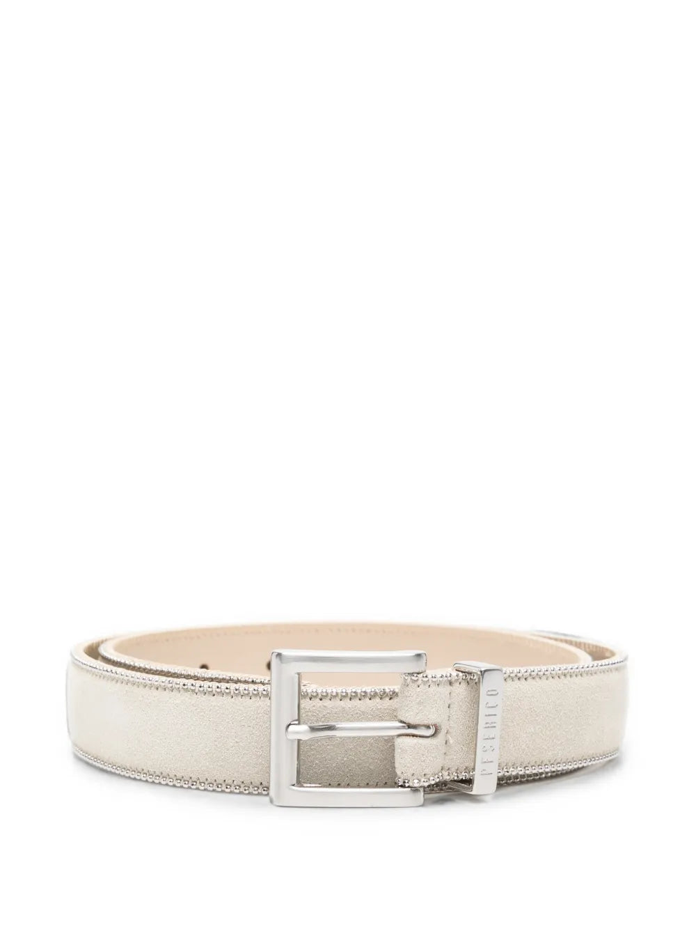 bead-trim leather belt