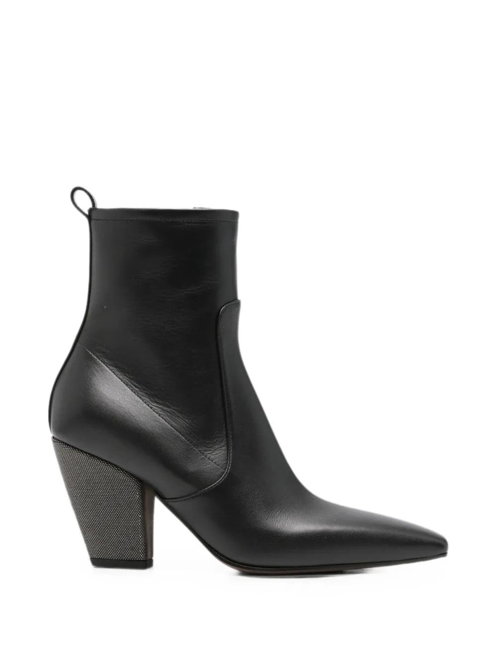 Monili-embellished pointed-toe boots