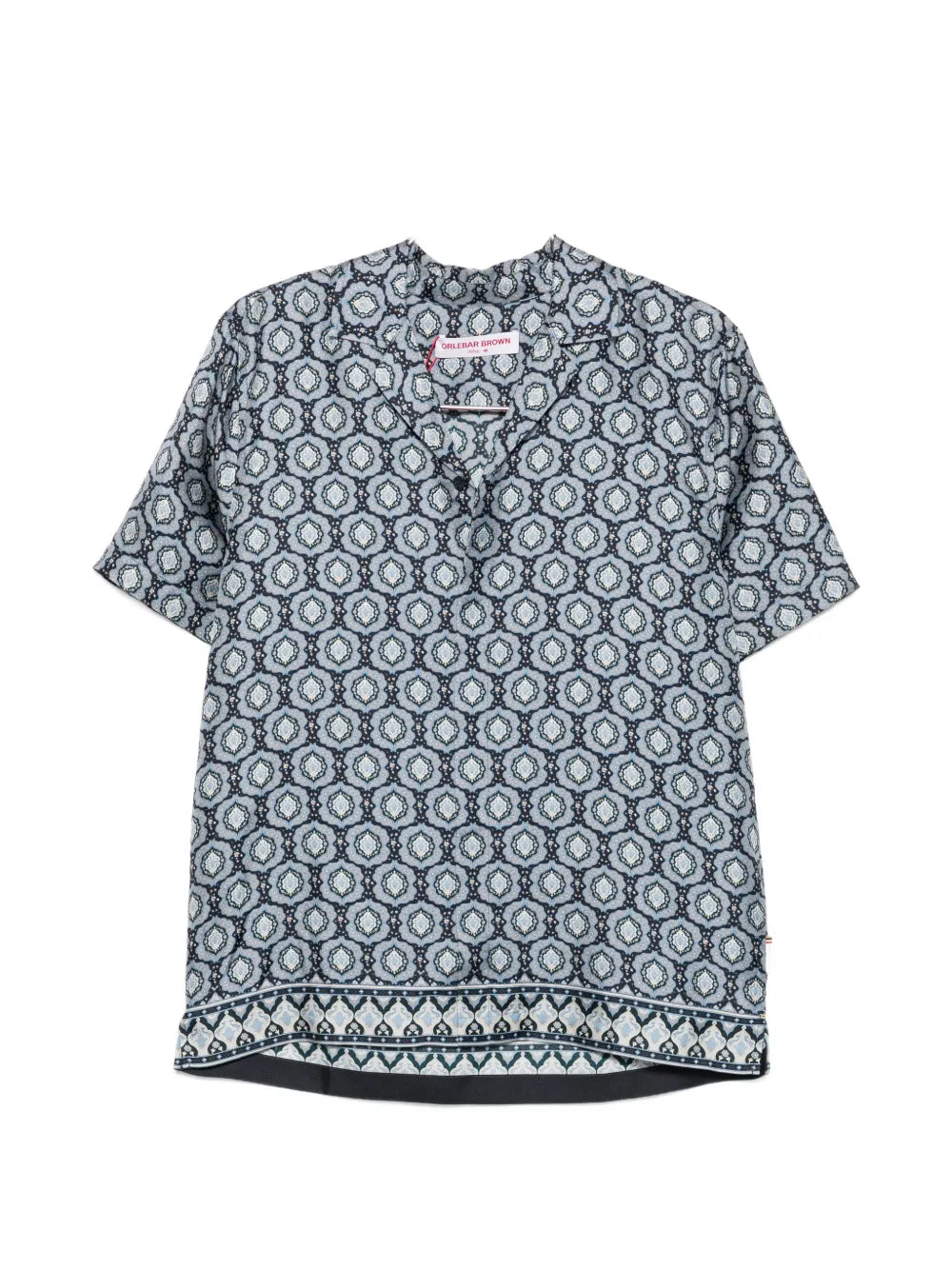 geometric-print camp-collar shirt