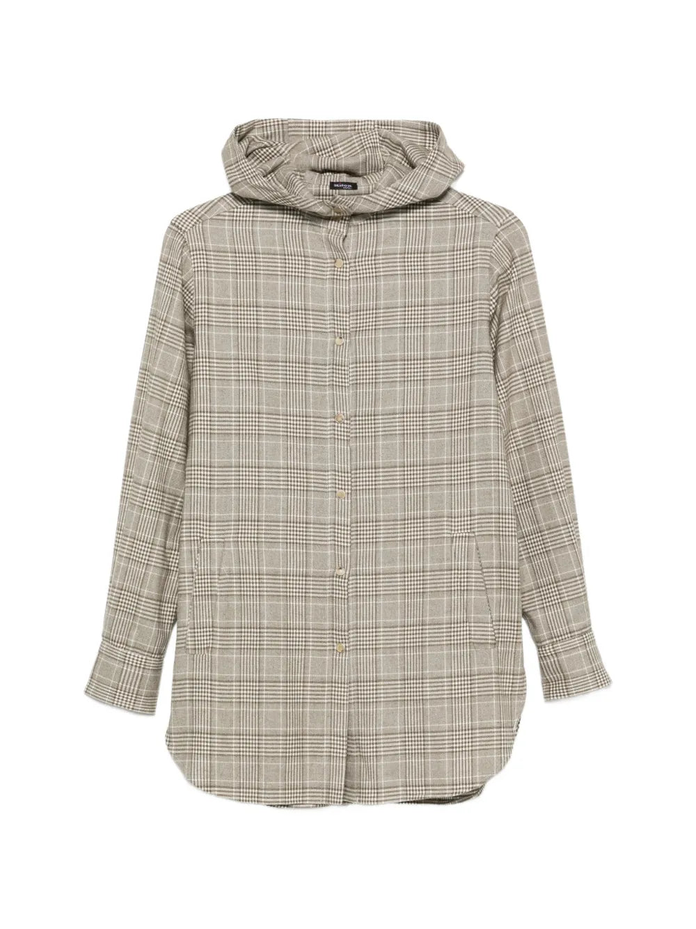 check hooded shirt