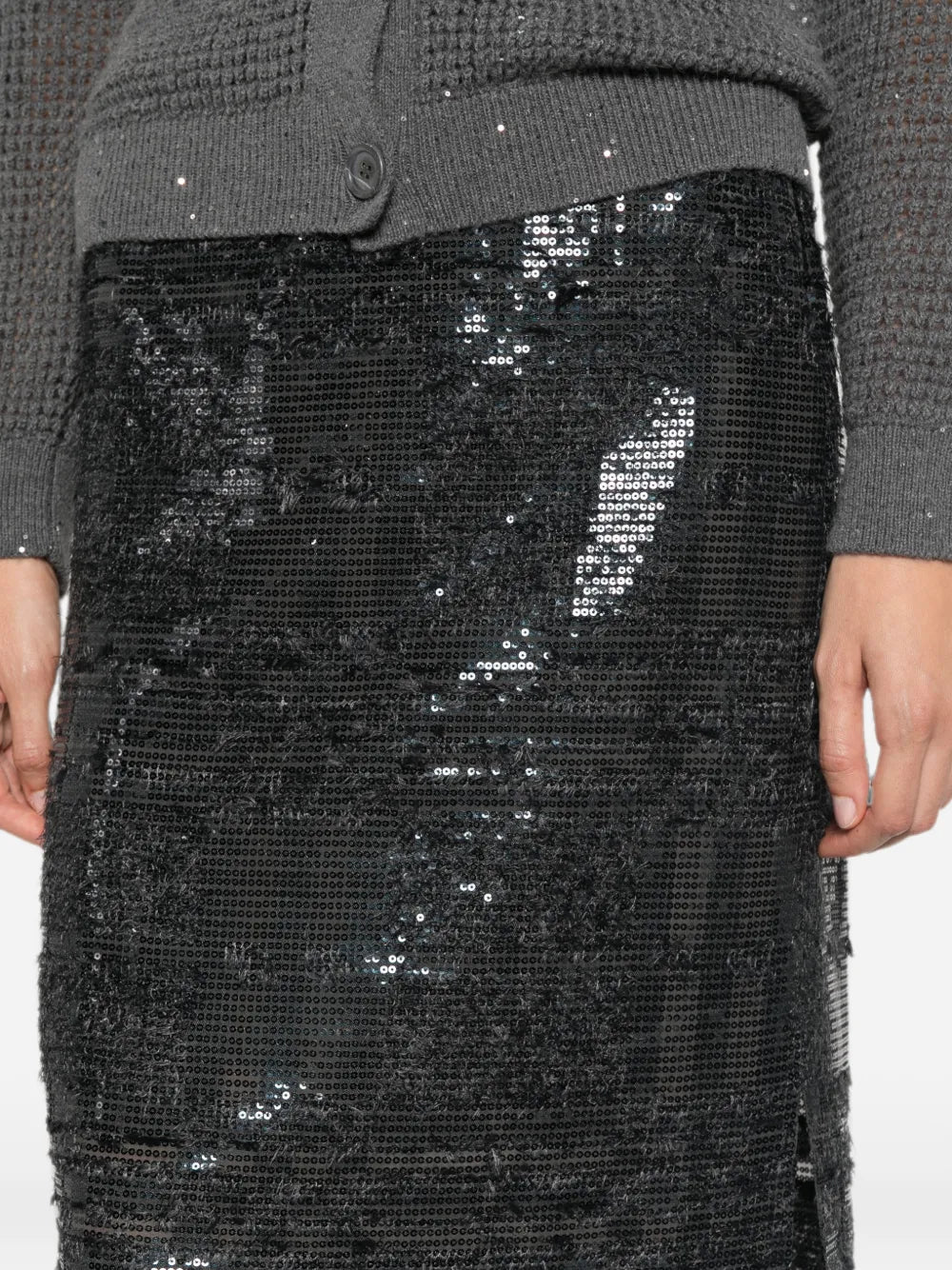 sequin-embellished midi skirt