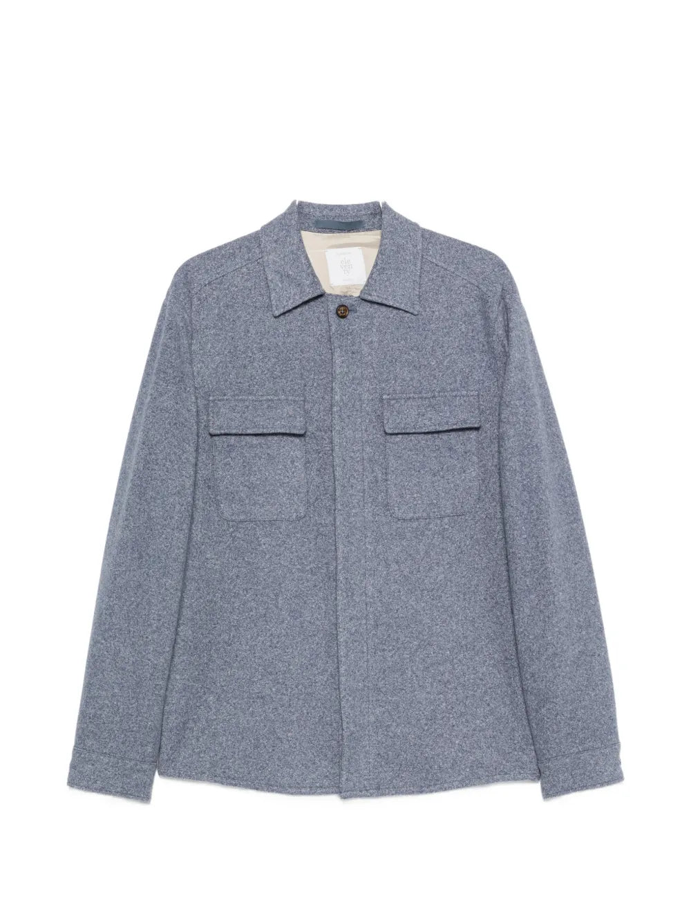 button-fastening flap-pocket shirt jacket