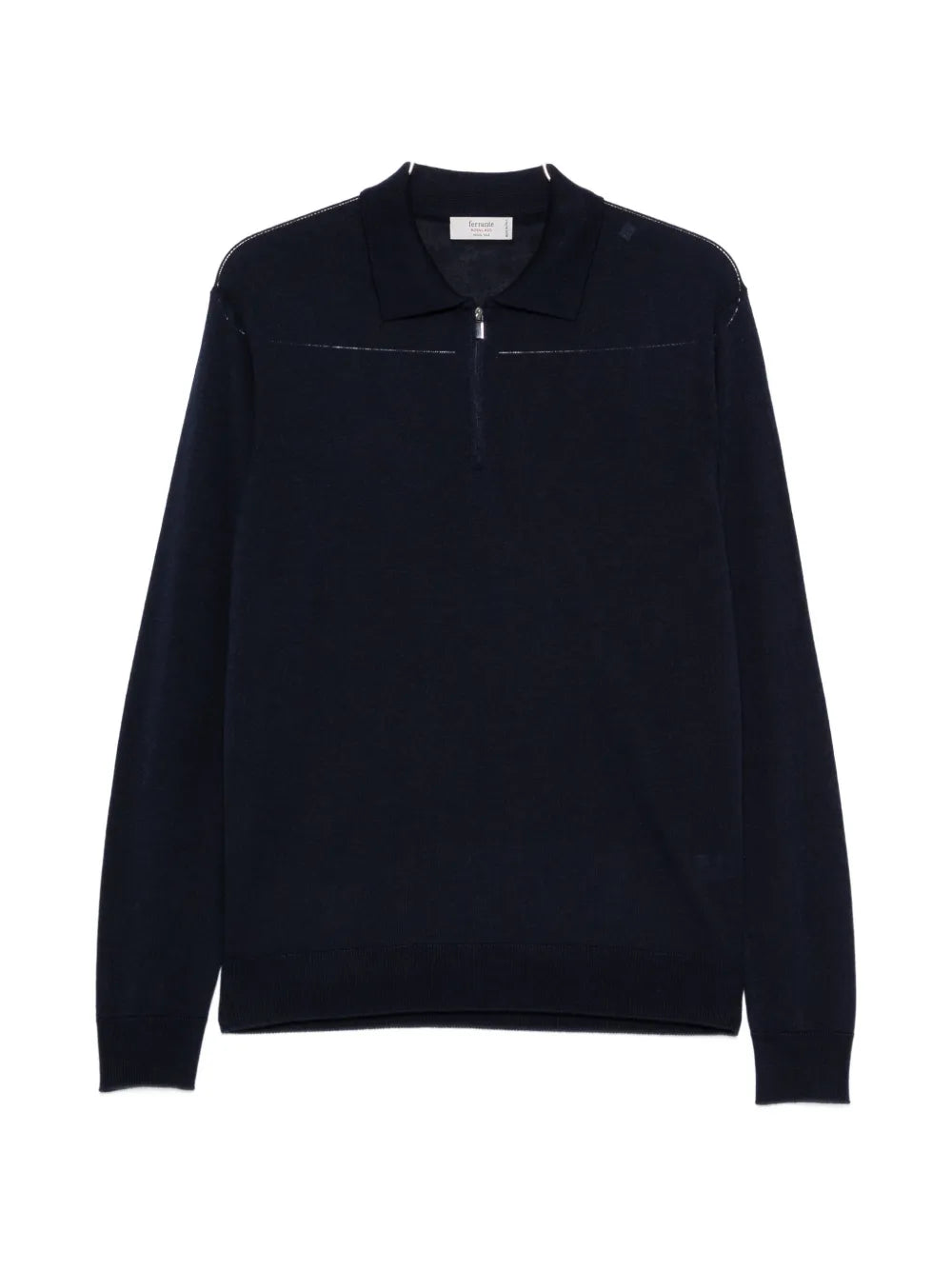quarter-zip knitted polo shirt