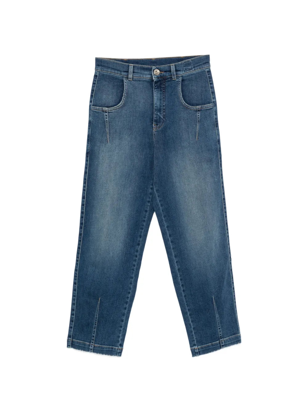 split-cuff tapered jeans
