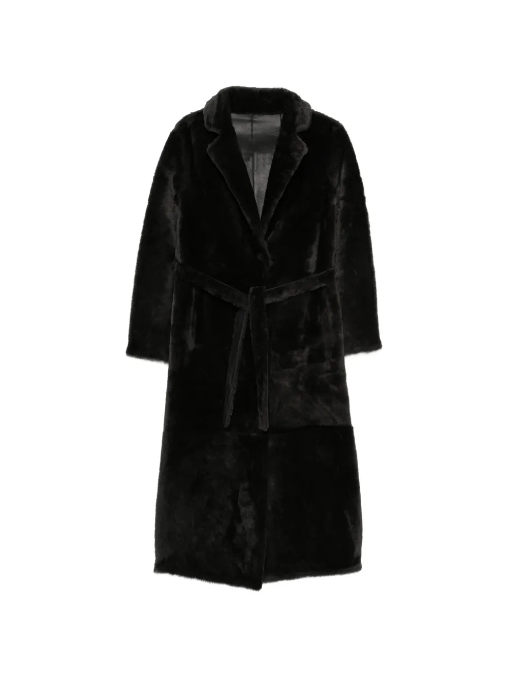 belted shearling coat