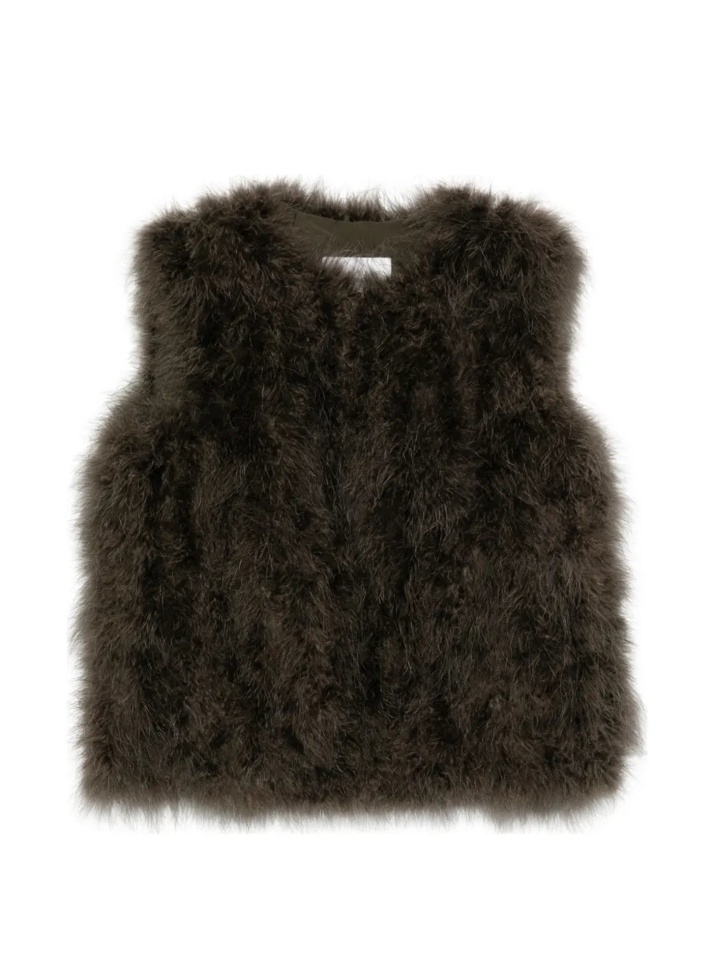 feather-trim gilet