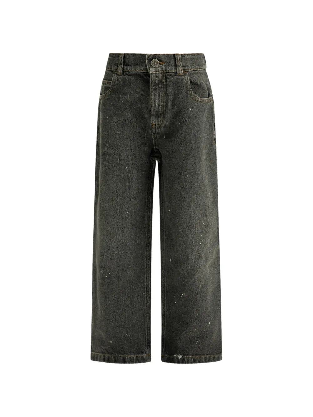 paint-splatter straight-leg jeans